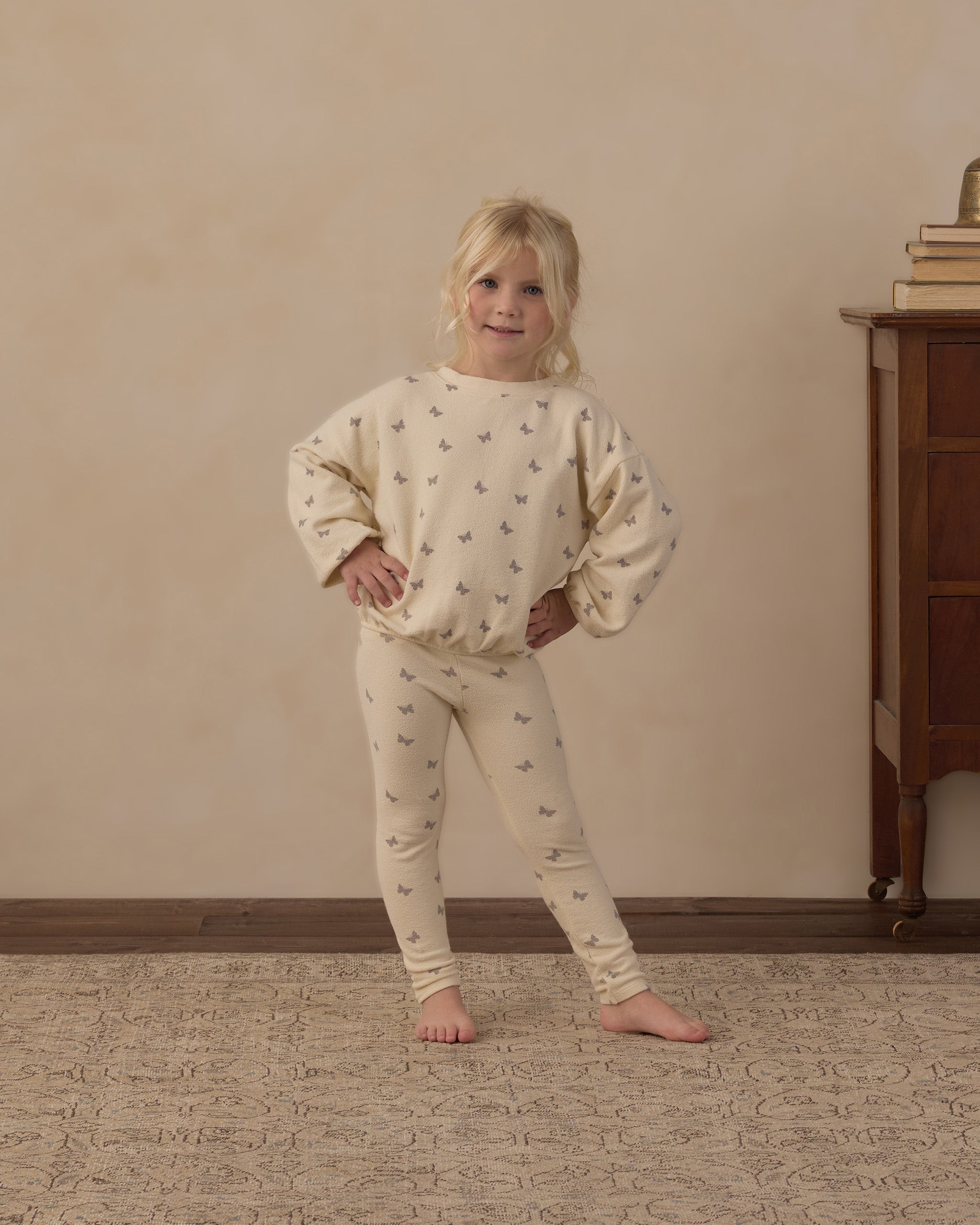 Spongey Knit Set - Butterfly Ditsy Natural