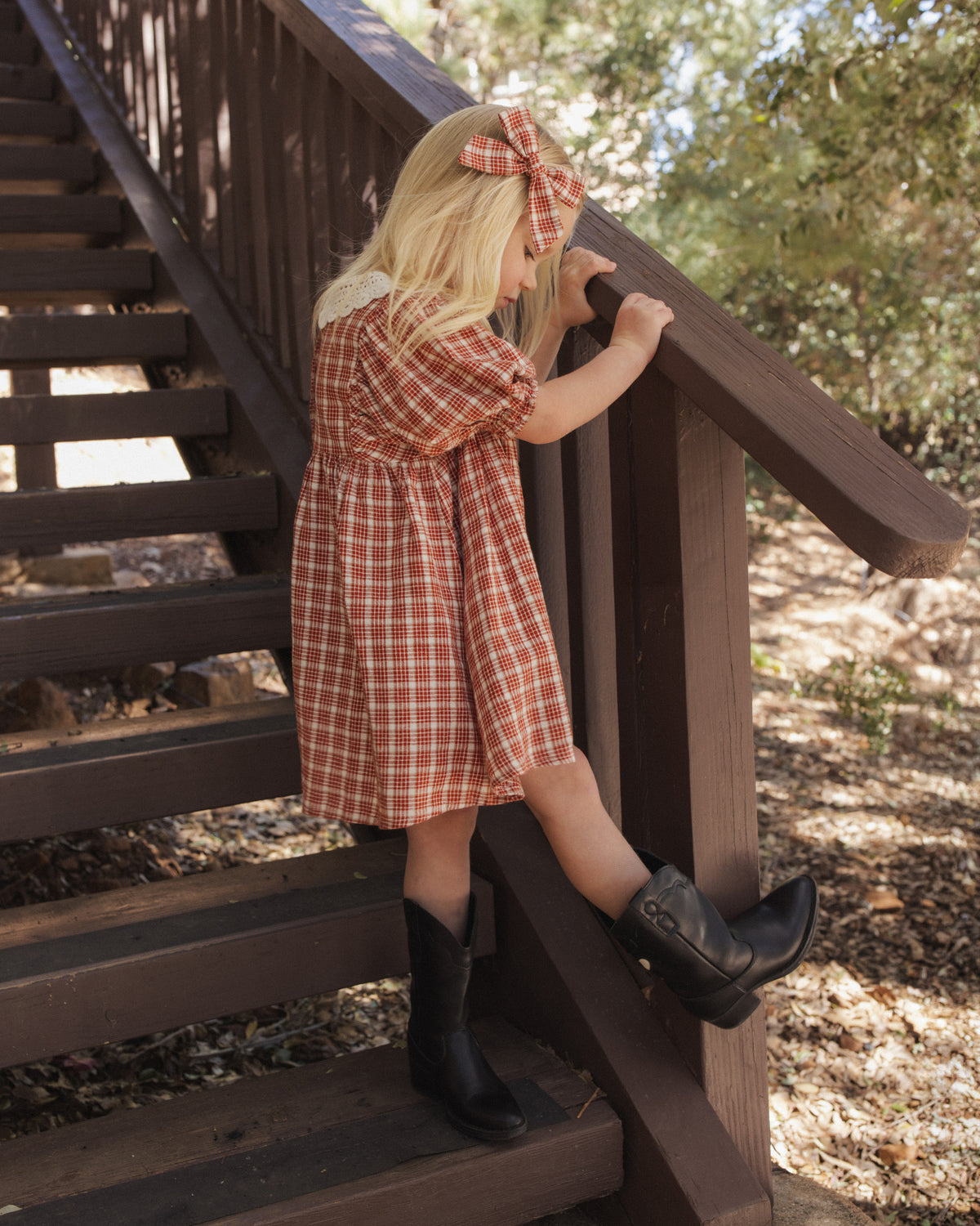 Heidi Dress - Vintage Plaid Ruby