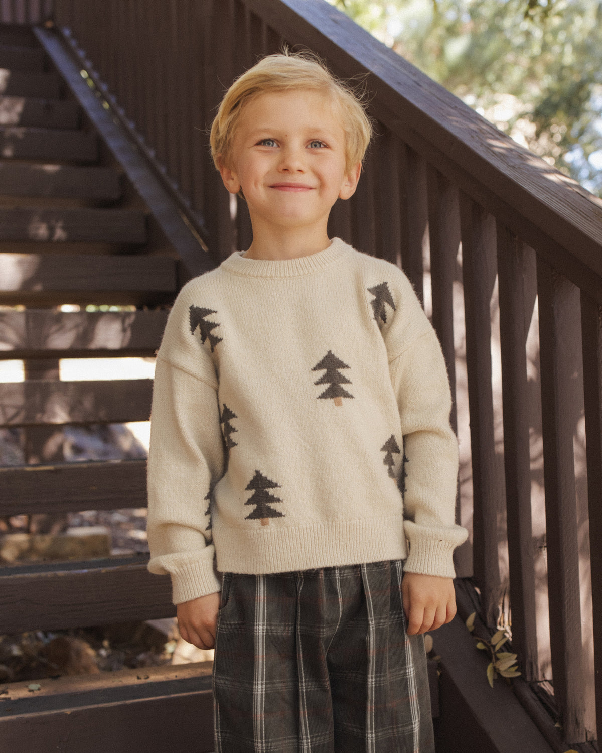 Aspen Sweater - Tree Jacquard Parchment
