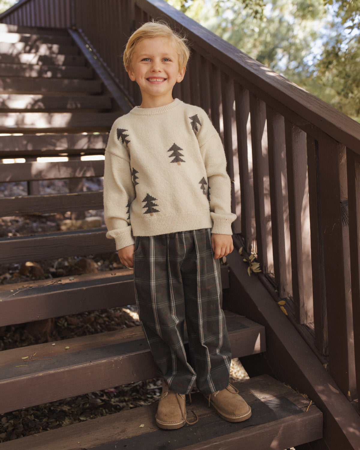 Aspen Sweater - Tree Jacquard Parchment