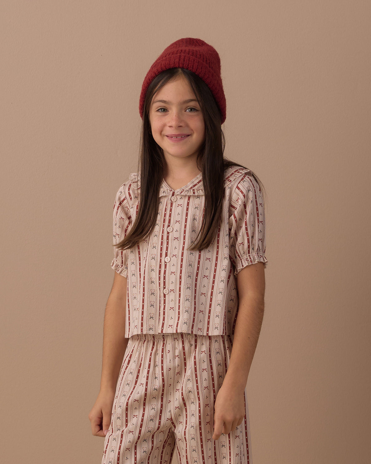 Ruffle Pajamas - Candy Cane Lane Antique