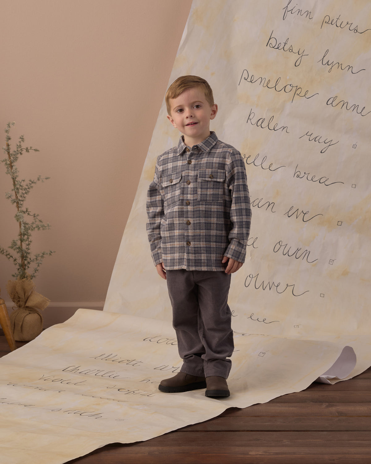 Pocketed Flannel Shirt - Winter Plaid Slate
