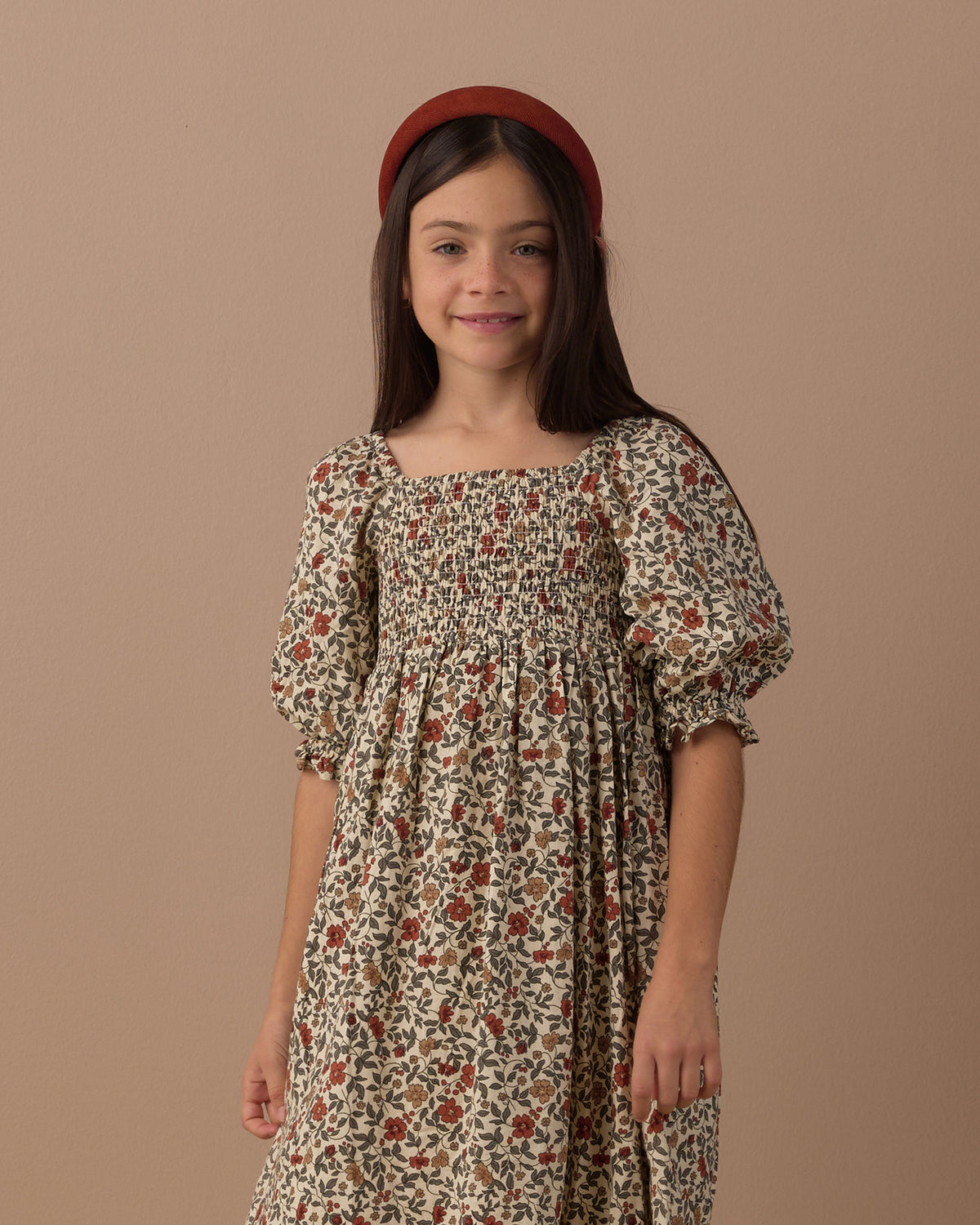 Adelaide Dress - Holiday Floral Natural
