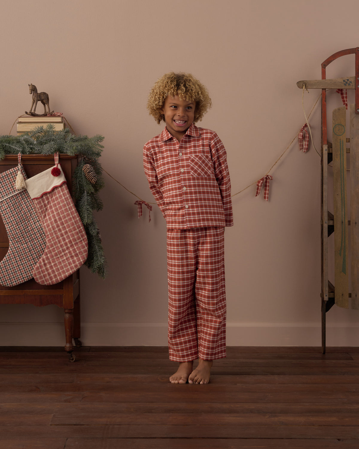 Long Sleeve Pajamas - Ruby Plaid