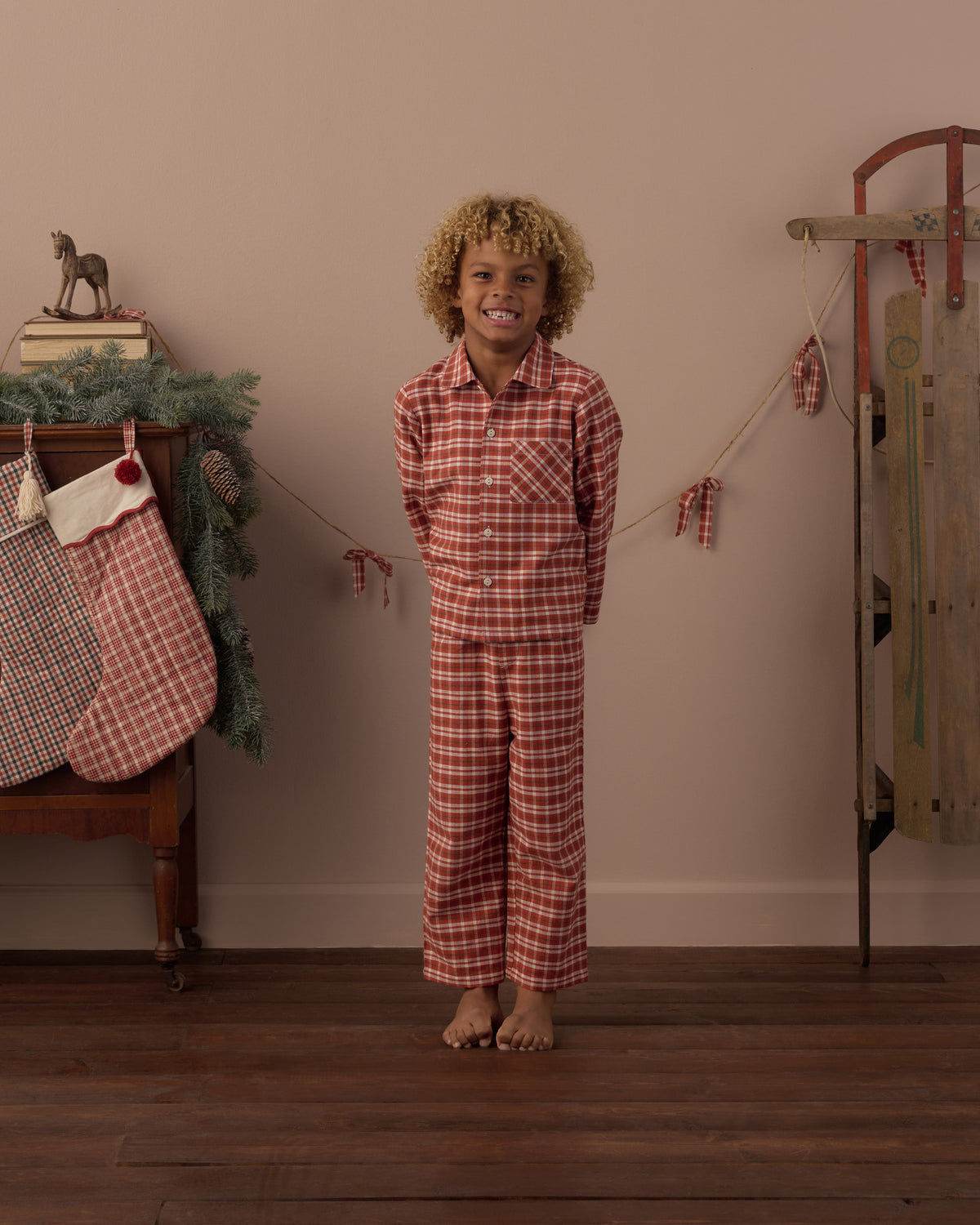 Long Sleeve Pajamas - Ruby Plaid