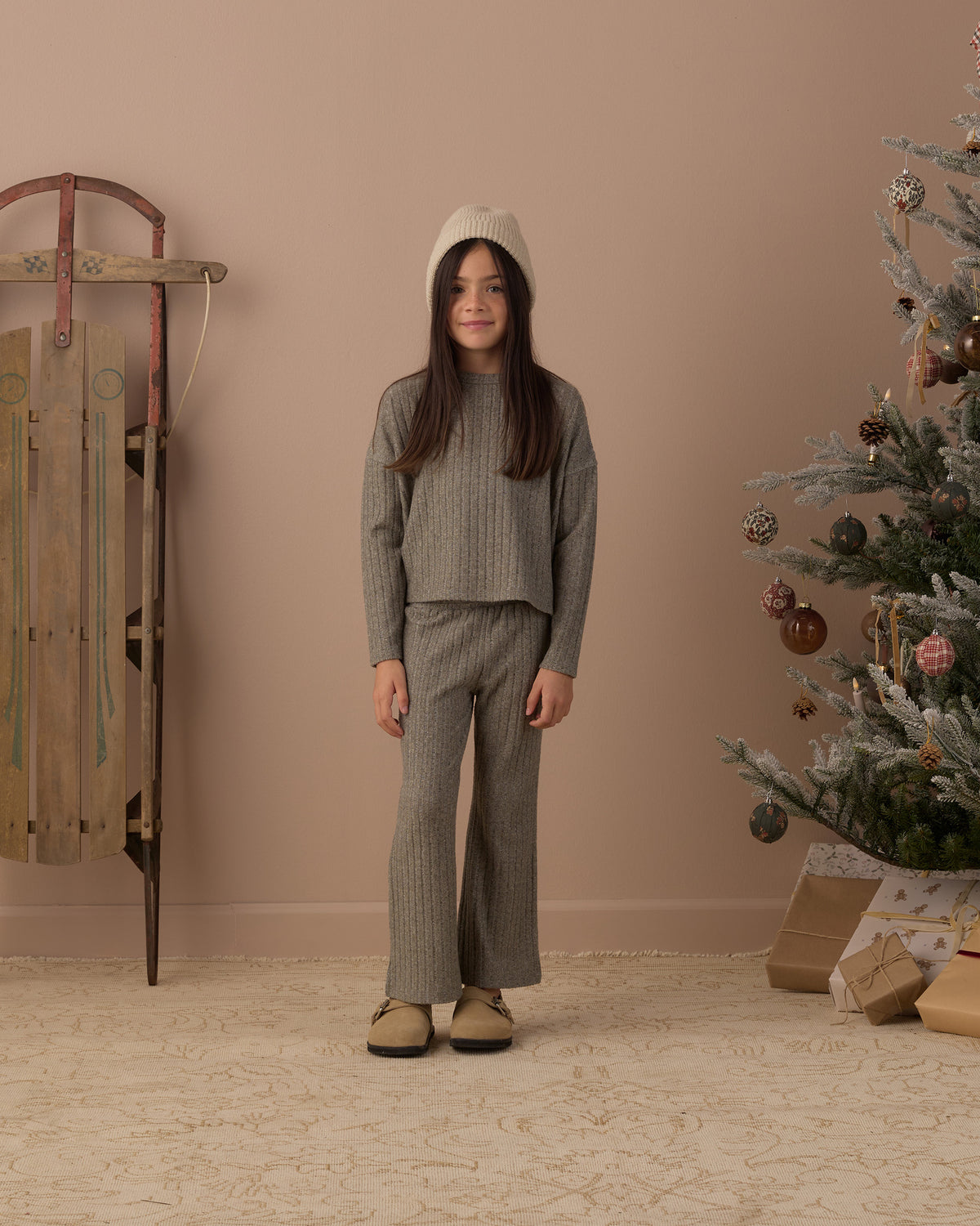 Cozy Rib Knit Set - Evergreen