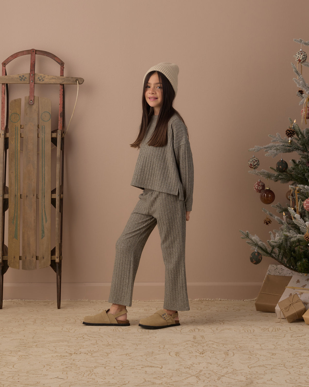Cozy Rib Knit Set - Evergreen