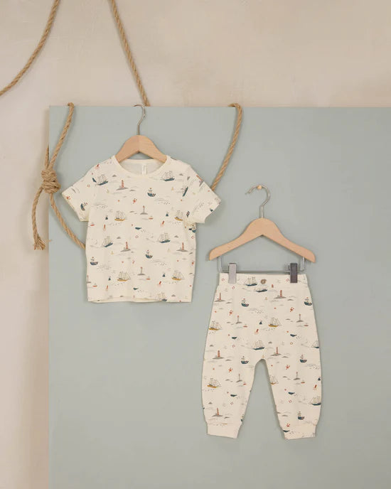 Tee + Slouch Pant Set || Nautical
