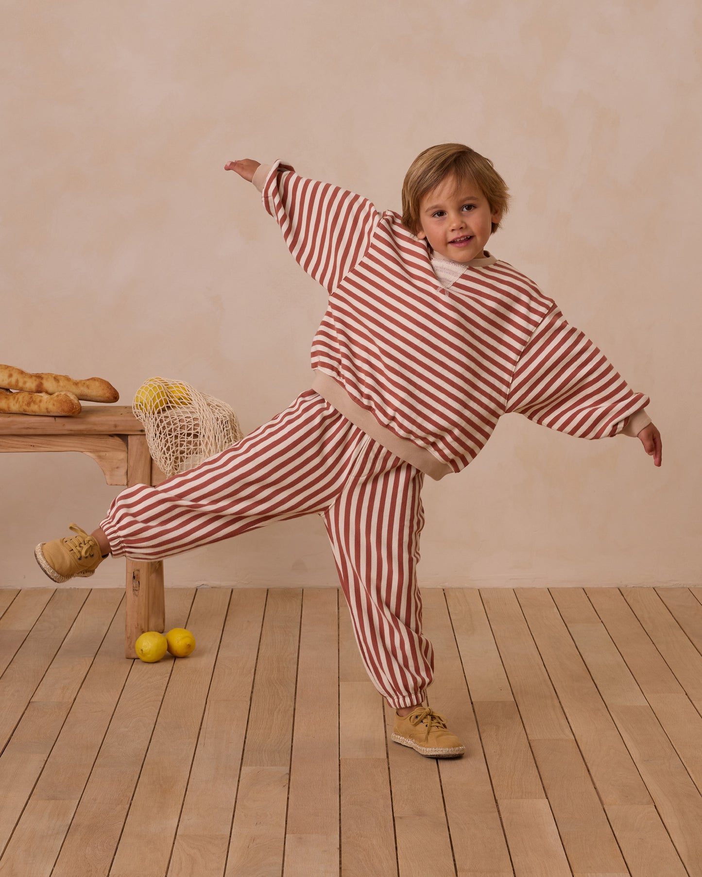 Oversized Crew || Poppy Stripe