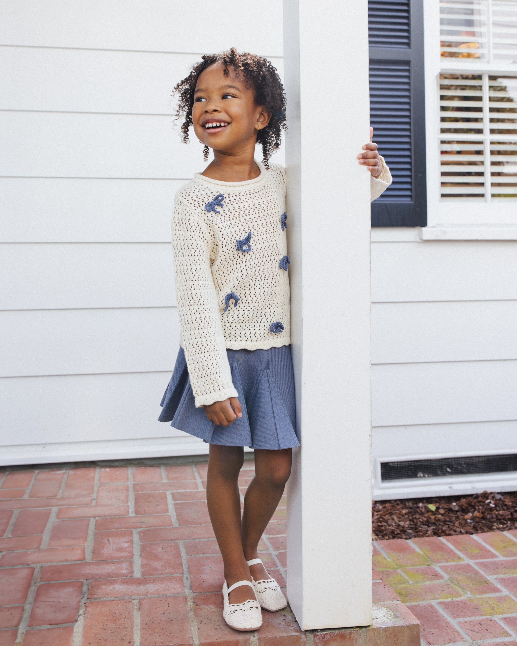 Crochet Knit Pullover || Bows