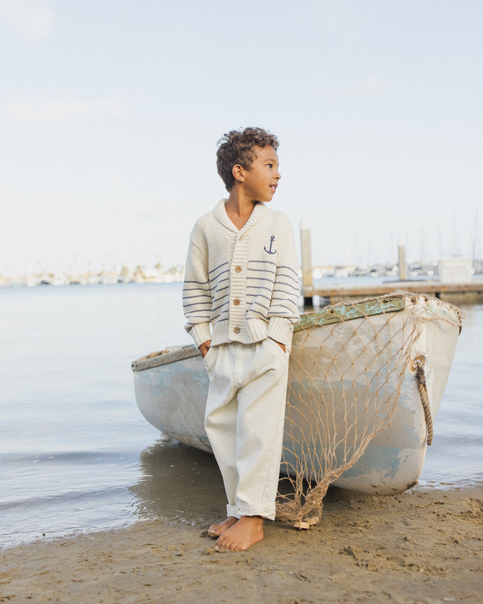 Shawl Cardigan || Natural & Marine
