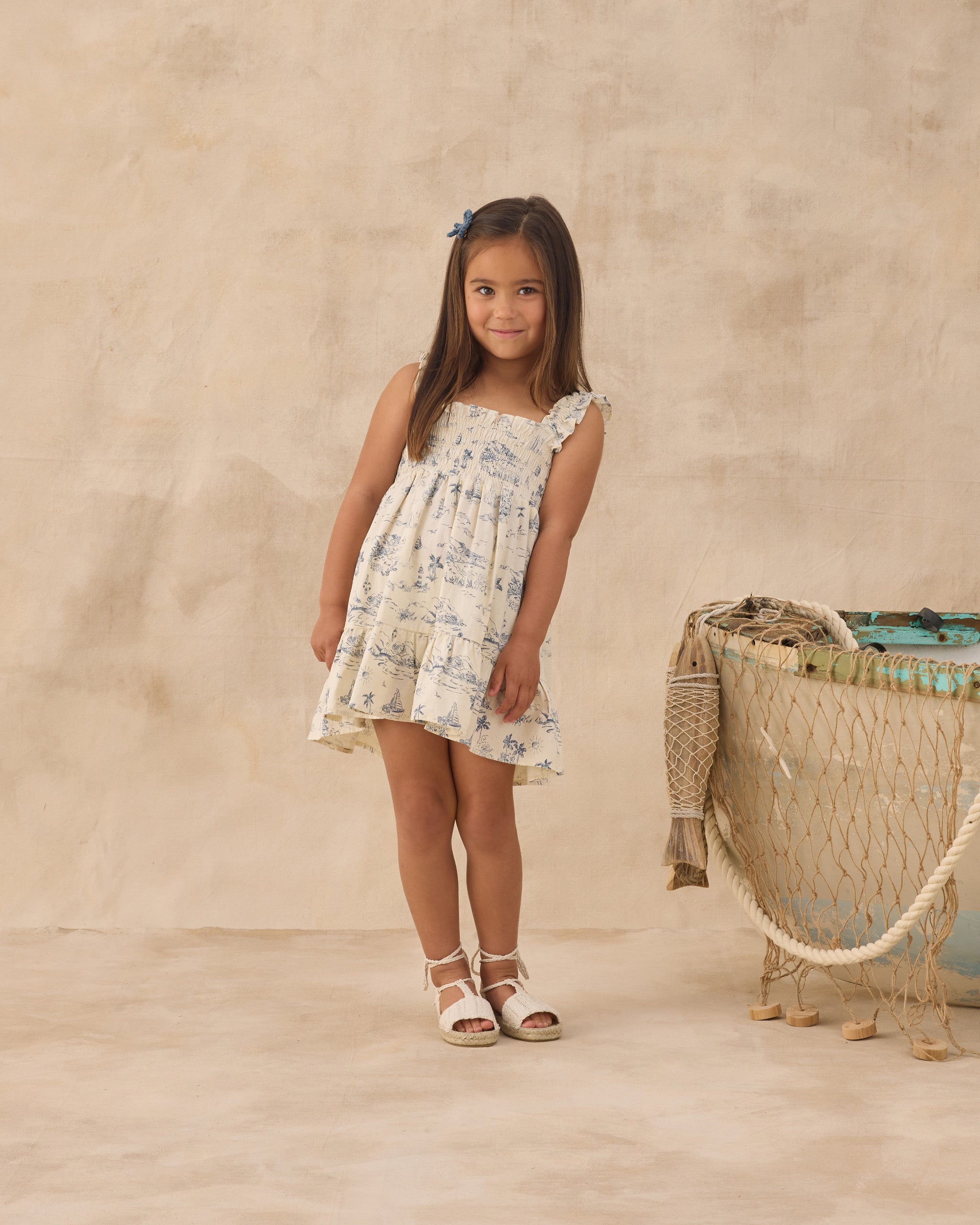 Sutton Dress || Ocean Toile