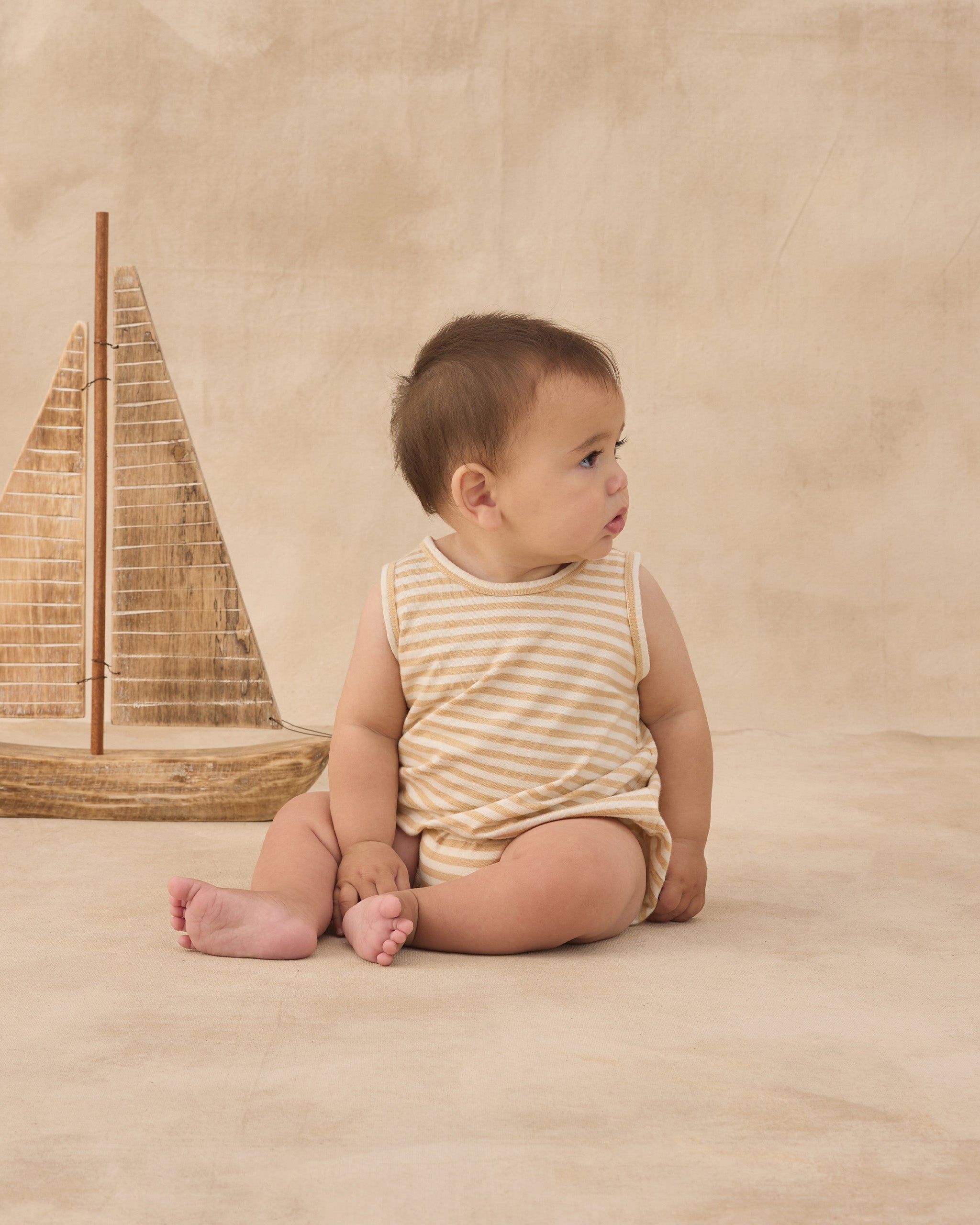 Bubble Onesie || Butterscotch Stripe