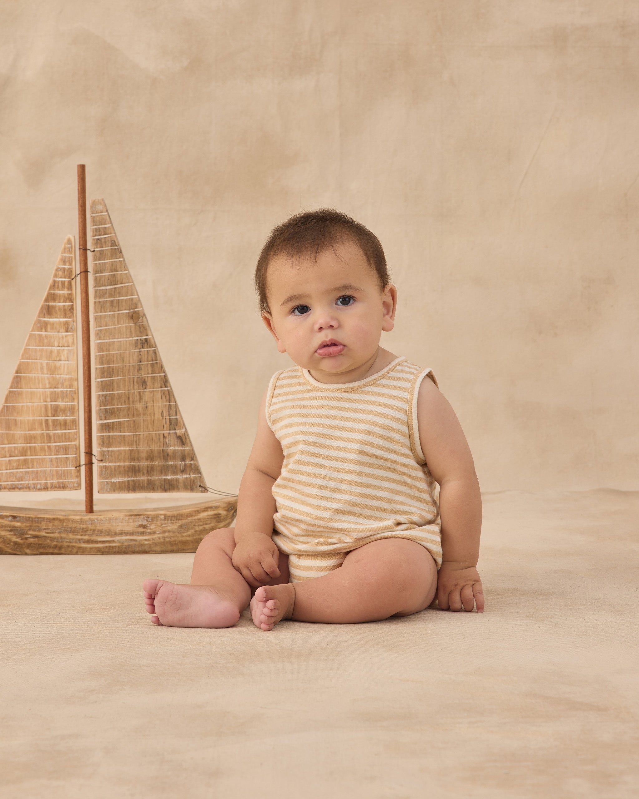 Bubble Onesie || Butterscotch Stripe