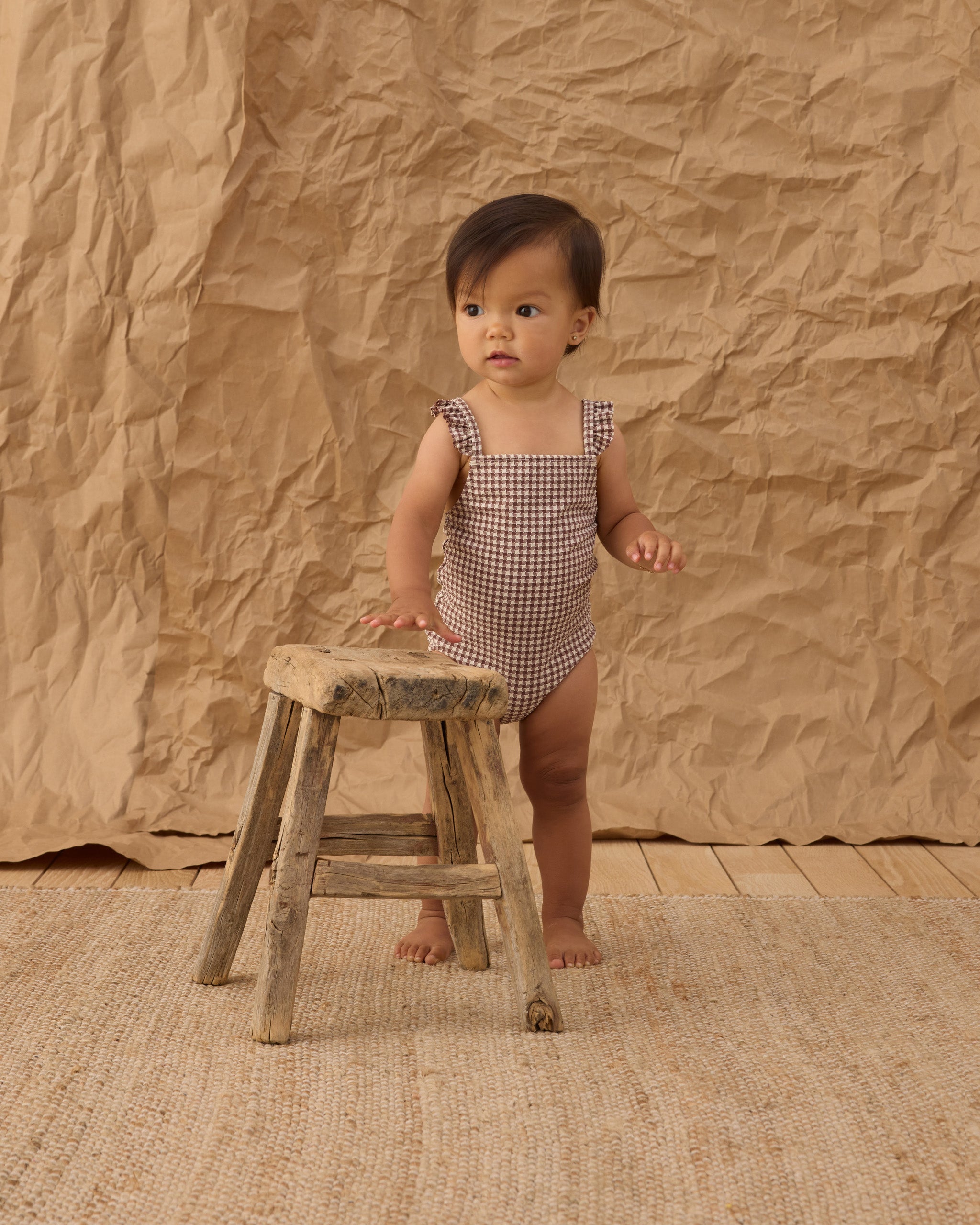 Positano One-Piece || Chocolate Houndstooth