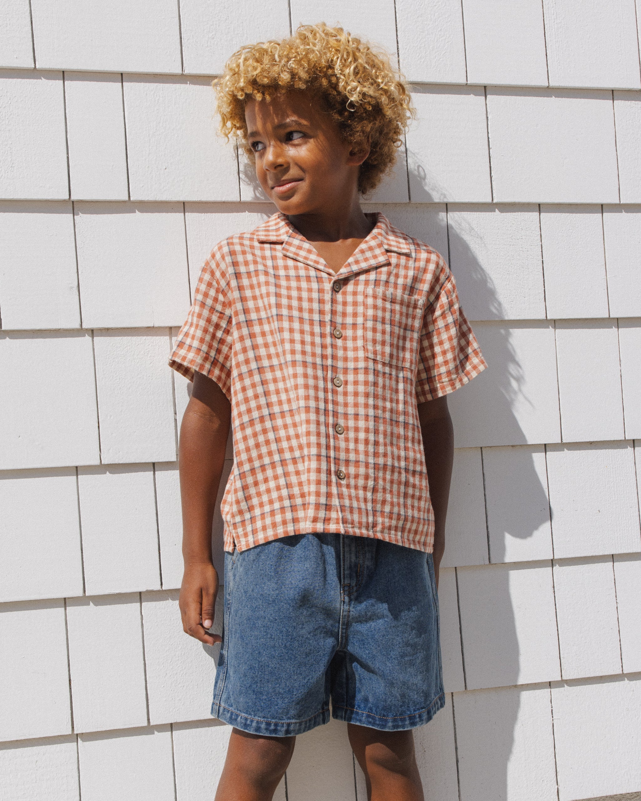 Lapel Collar Shirt || Poppy Gingham