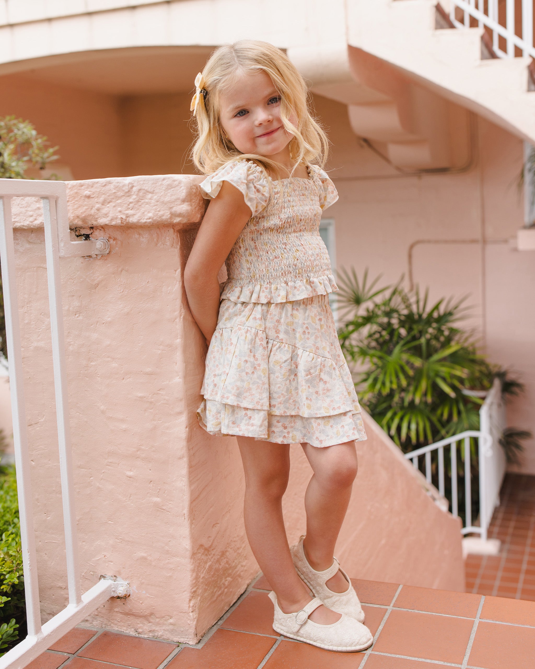 Tiered Mini Skirt Summer Garden - Ivory