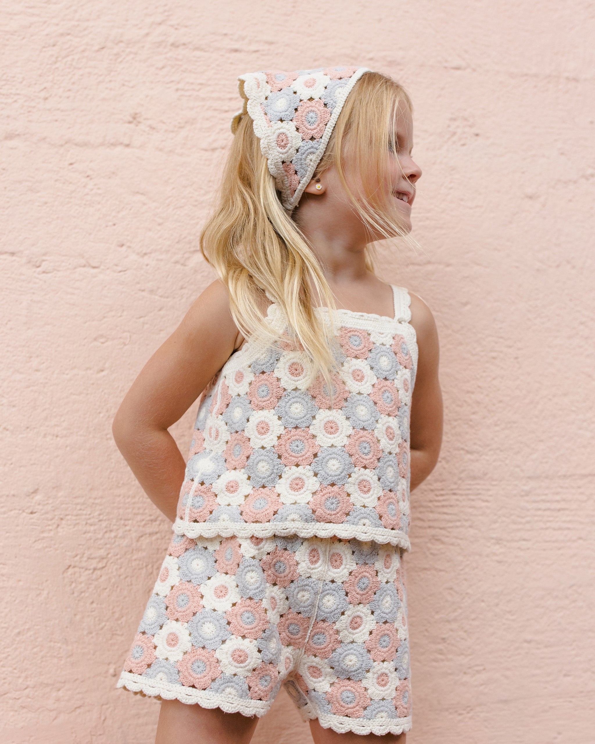 Lili Knit Set - Blue, Light Pink, Ivory