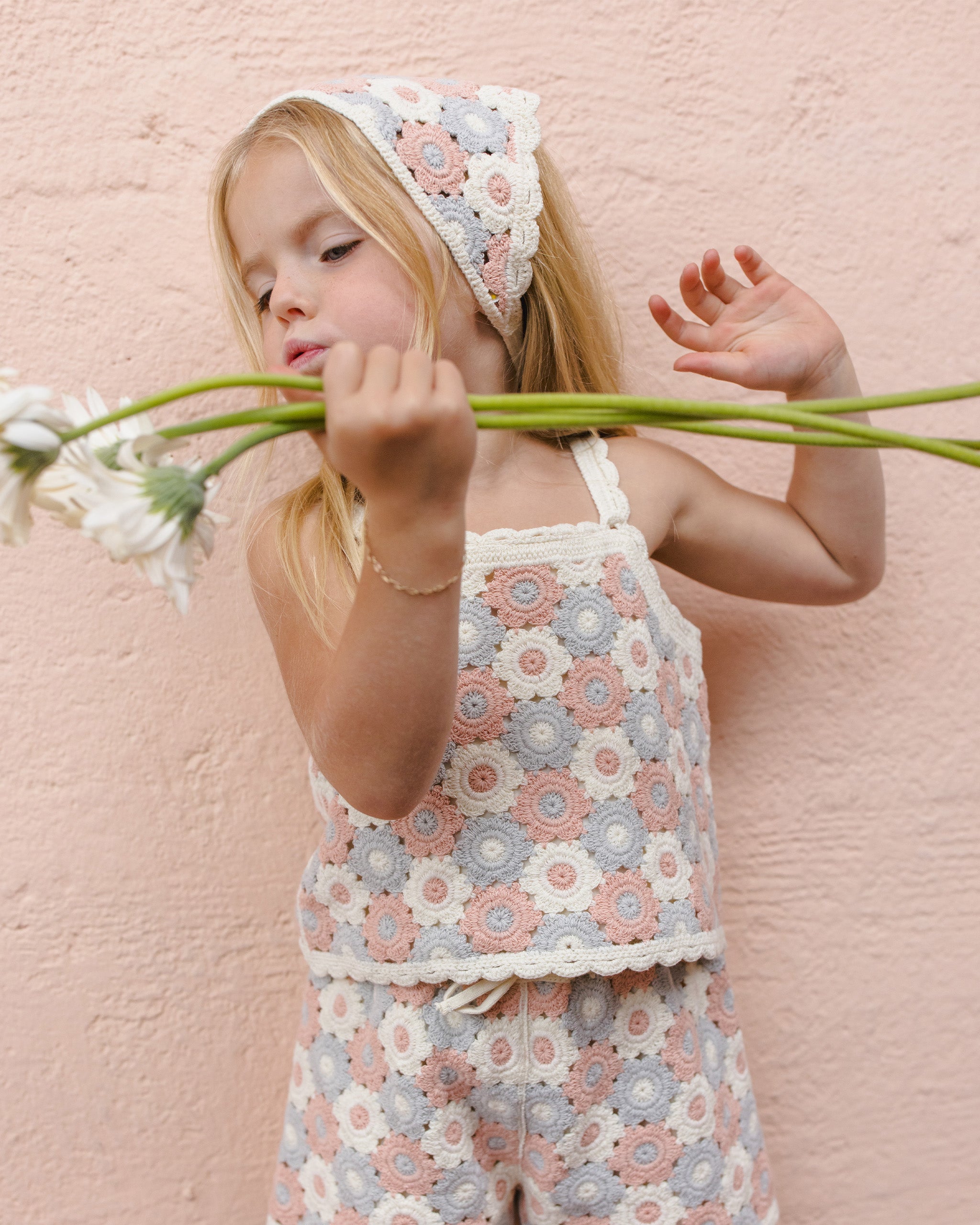 Lili Knit Set - Blue, Light Pink, Ivory