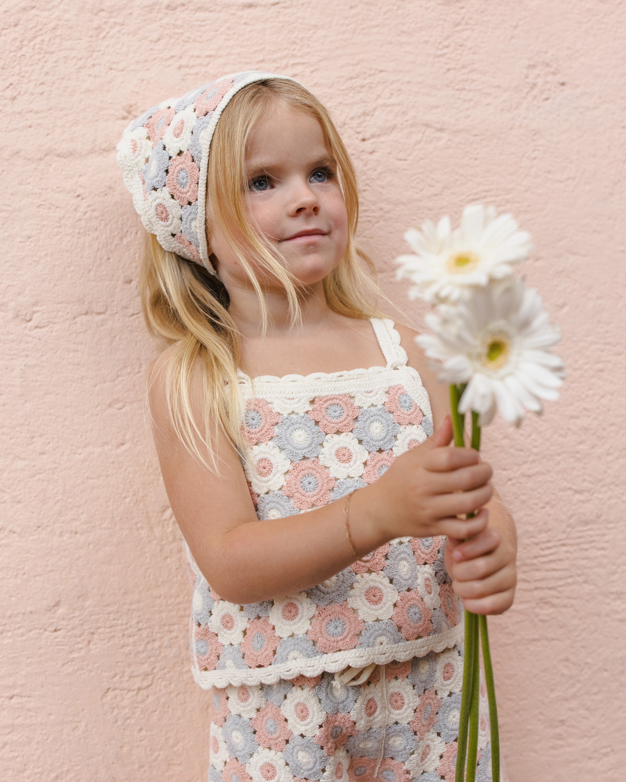 Lili Knit Set - Blue, Light Pink, Ivory