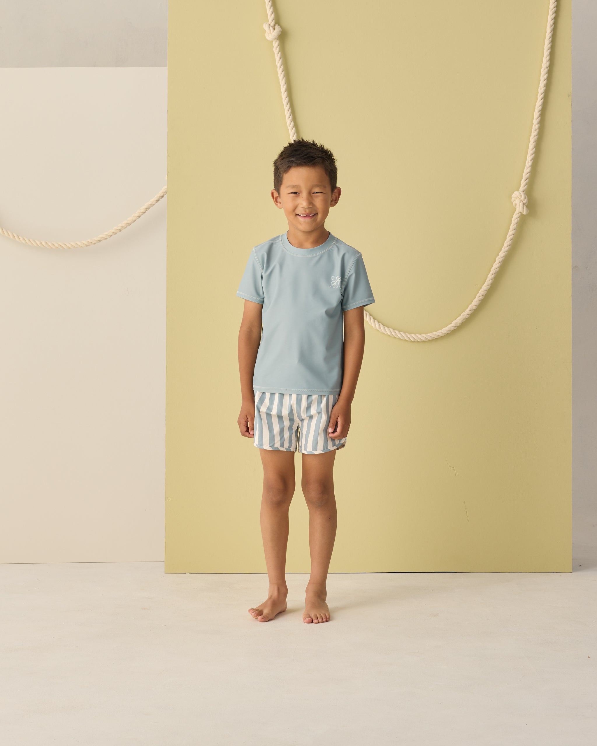 Swim Trunk || Green Stripe