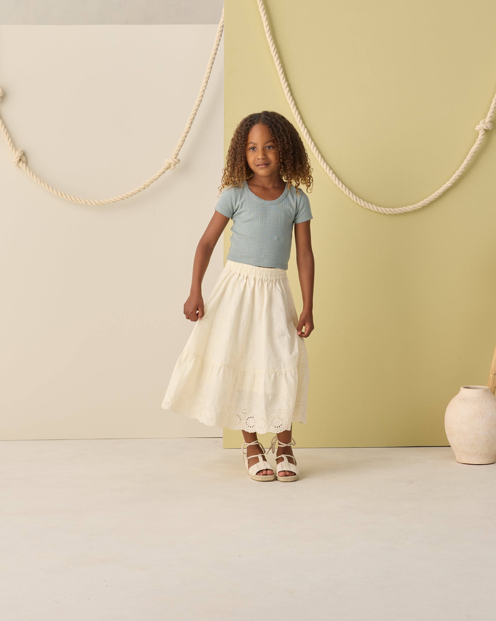 Rose Maxi Skirt || Ivory