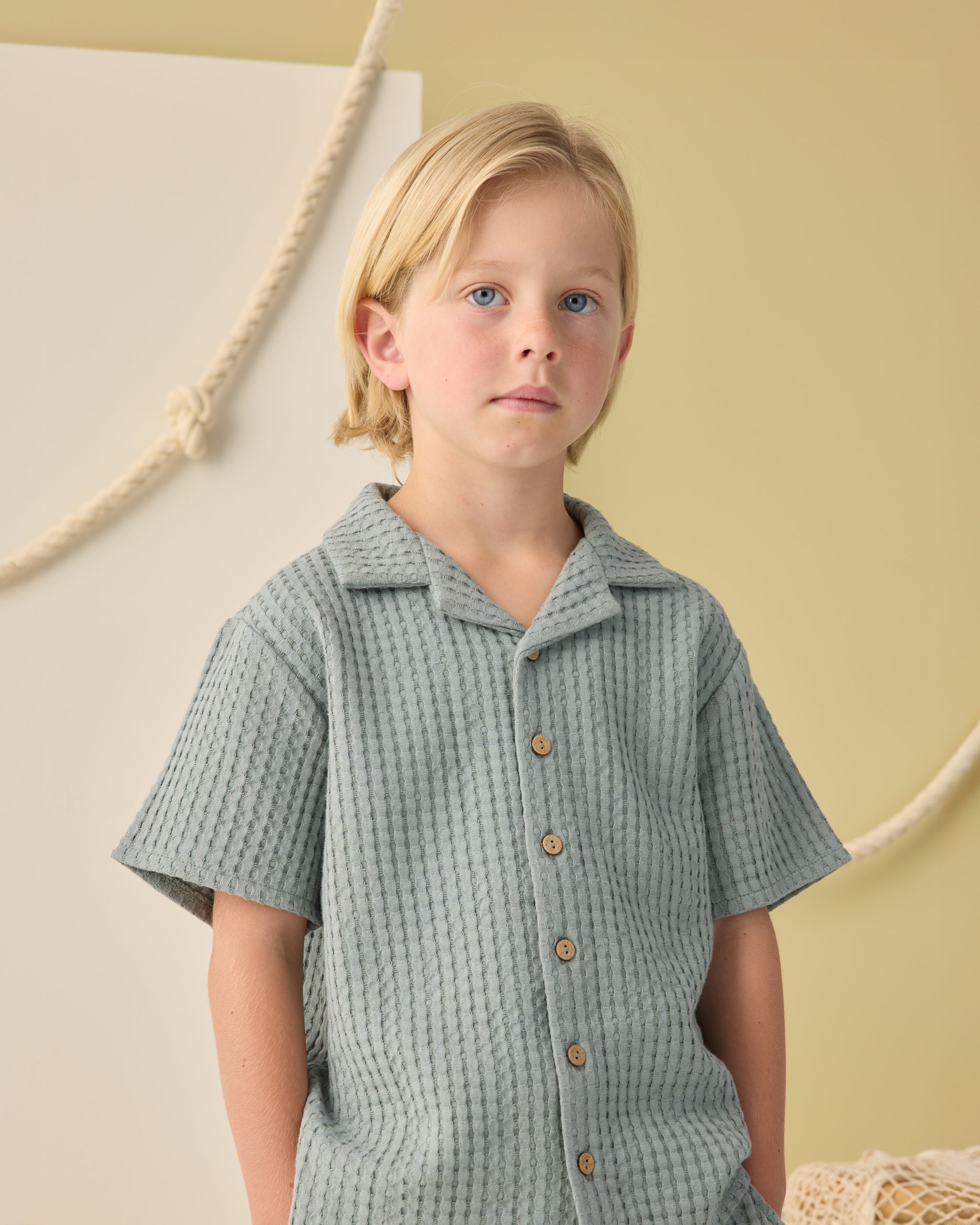 Lapel Collar Shirt || Sea Green