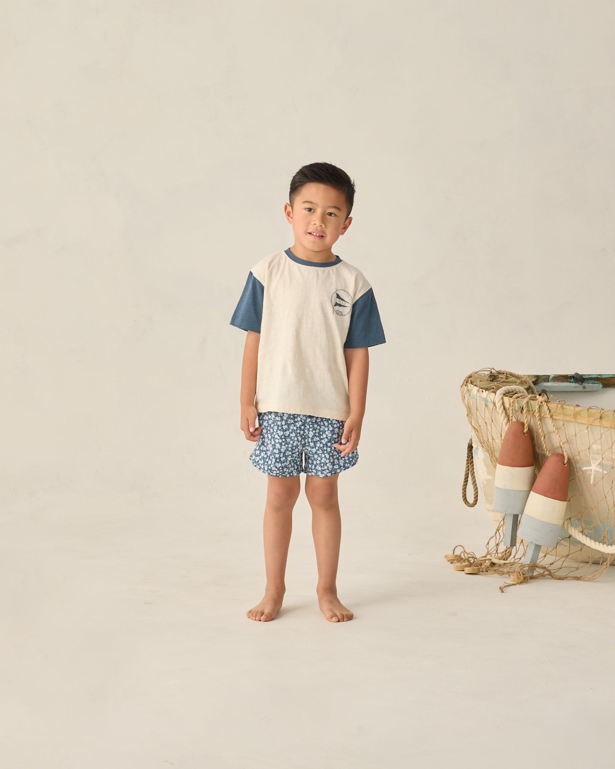 Contrast Short Sleeve Tee || Nautical Flag