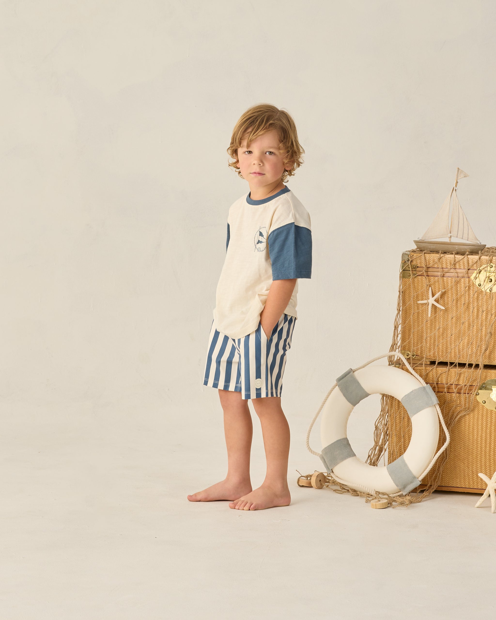 Boardshort || Navy Stripe