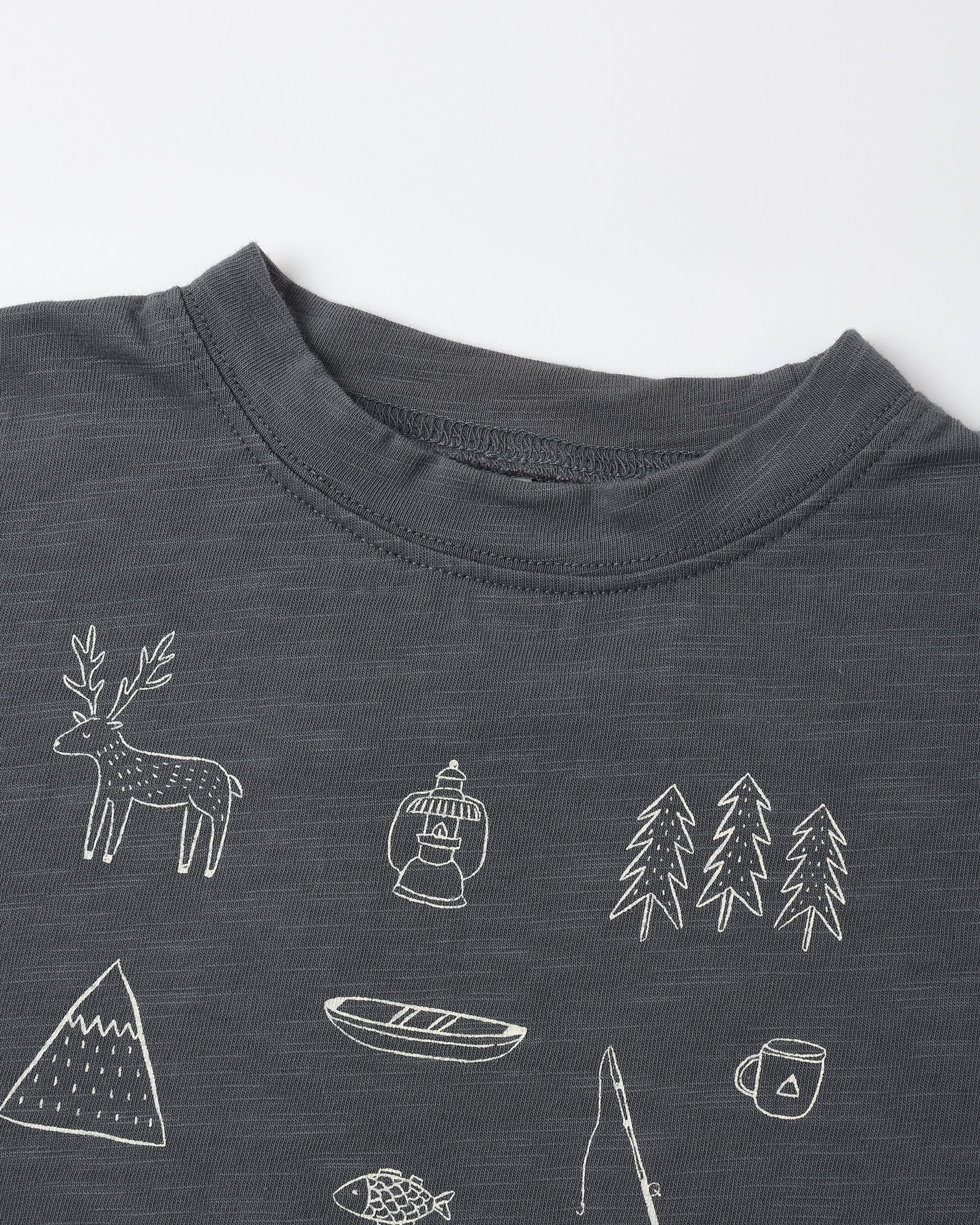 Raw Edge Tee Let’s Go Camping - Midnight