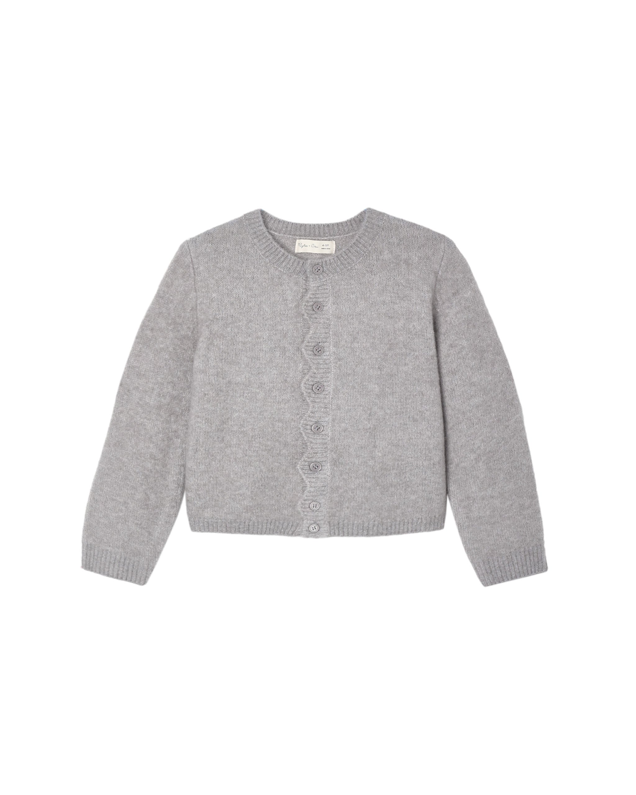 Scallop Cardigan - Dusty Blue