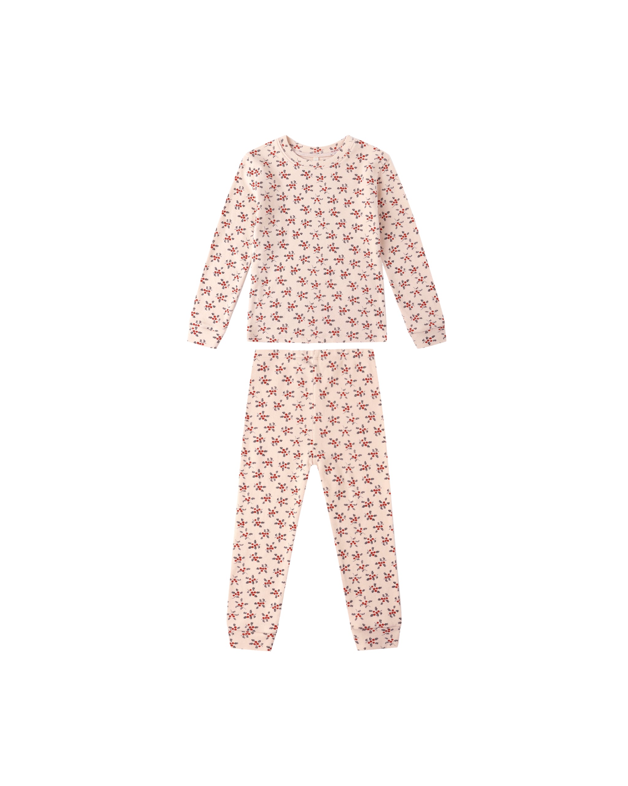 Organic Long Sleeve Pajama Set || Holly Berry