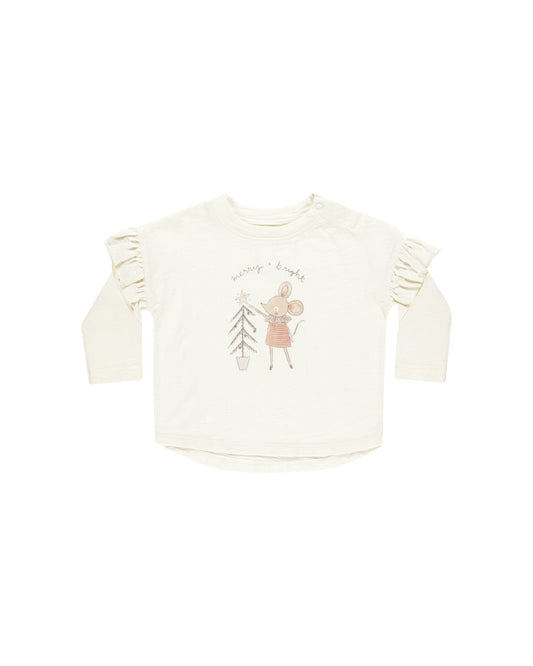 Ruffle Long Sleeve Tee || Mouse