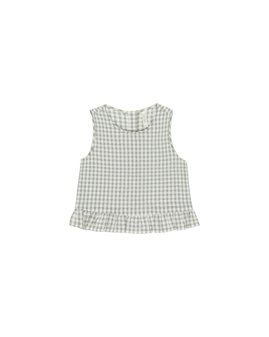 Oceanside Top || Eucalyptus Gingham