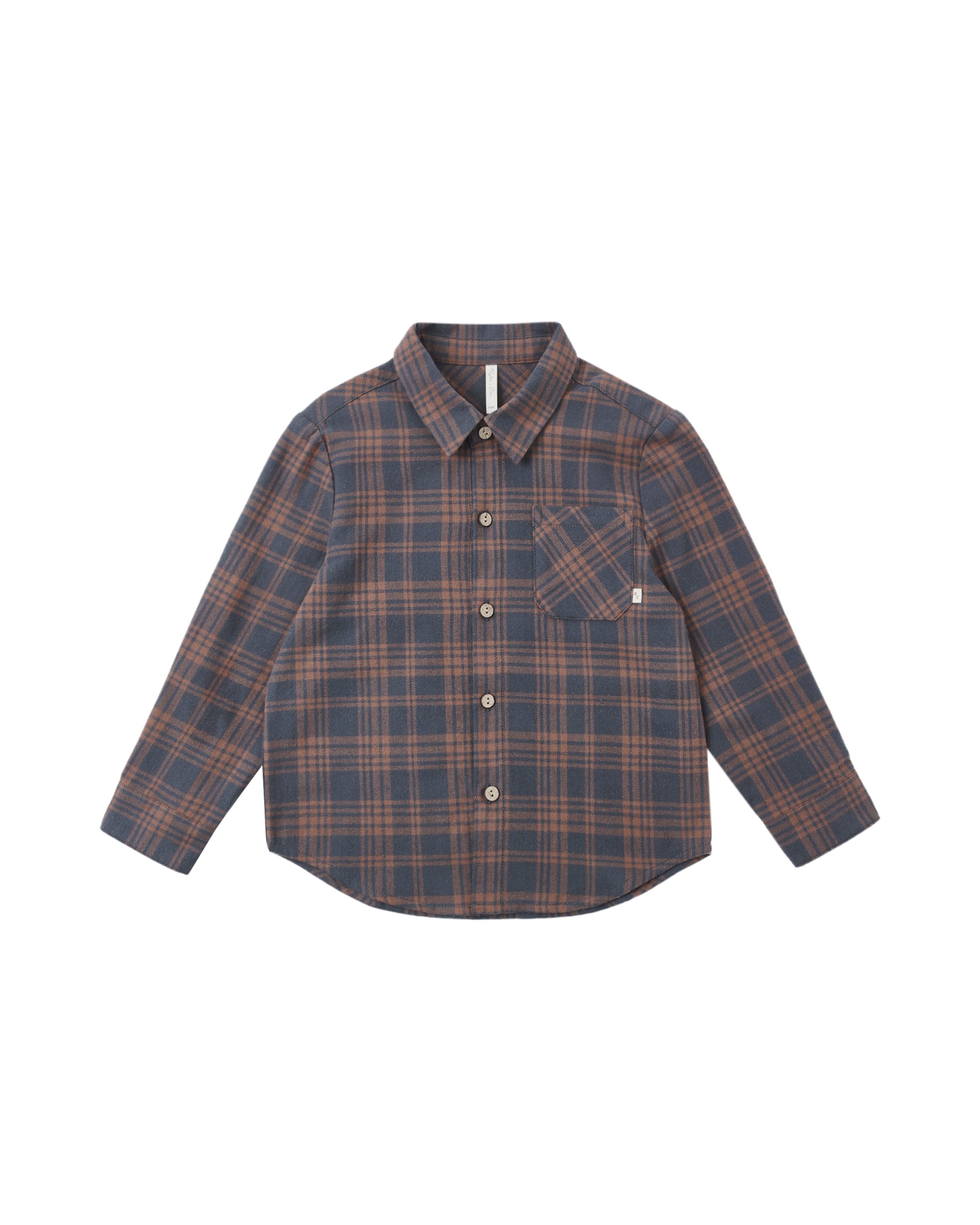Collared Long Sleeve Shirt - Midnight Plaid