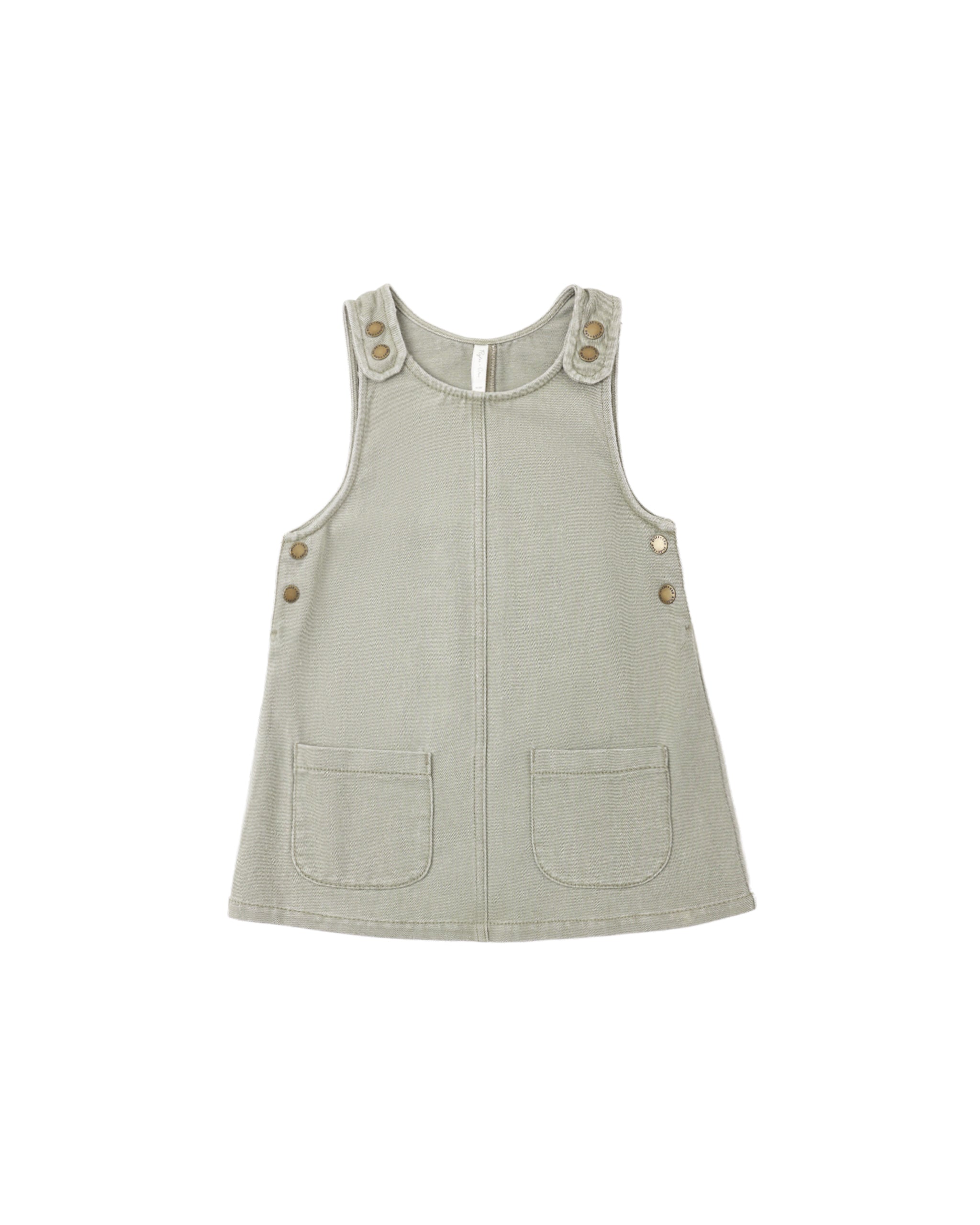 Odette Overall Dress - Dark Sage