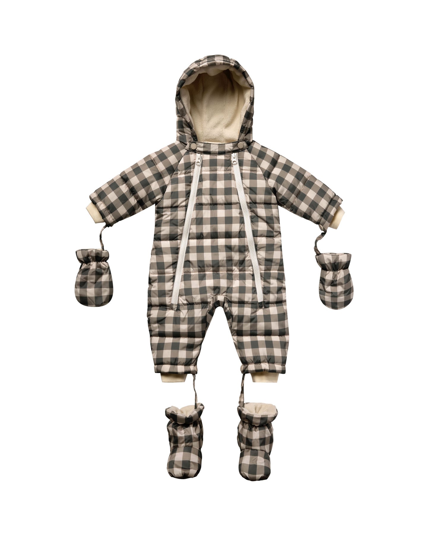 SNOW PUFFER SUIT || CHARCOAL CHECK