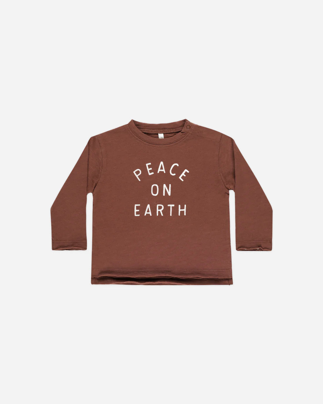 Raw Edge Long Sleeve Tee || Peace on Earth