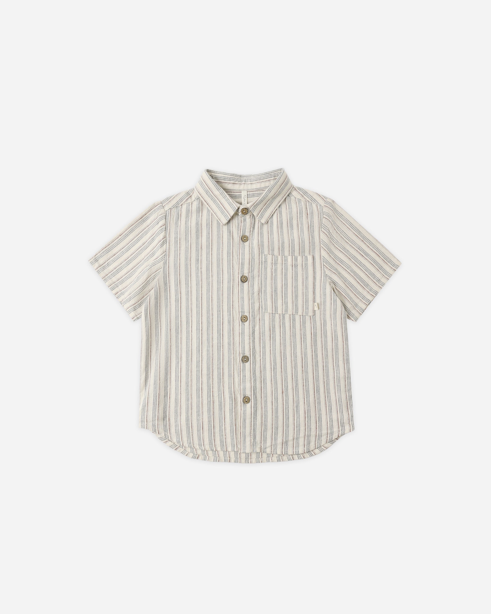 Collared Short Sleeve Shirt || Nautical Stripe