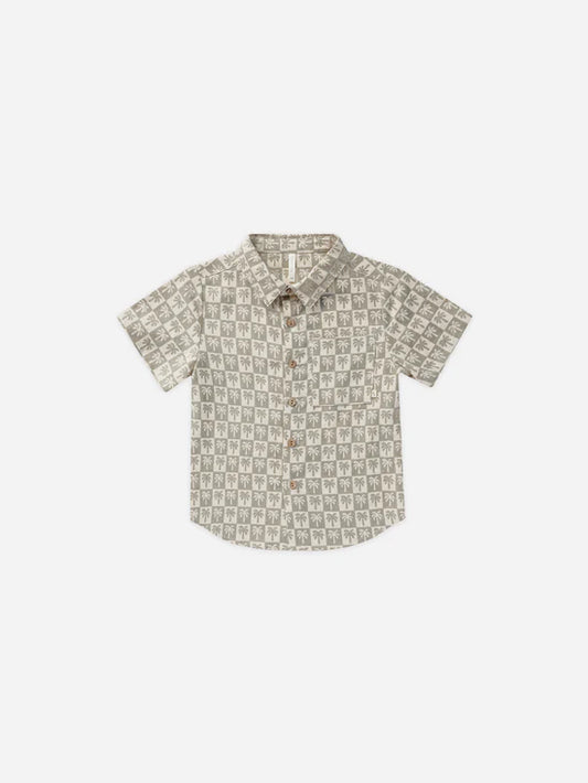 Collared Short Sleeve Shirt || Palm Check