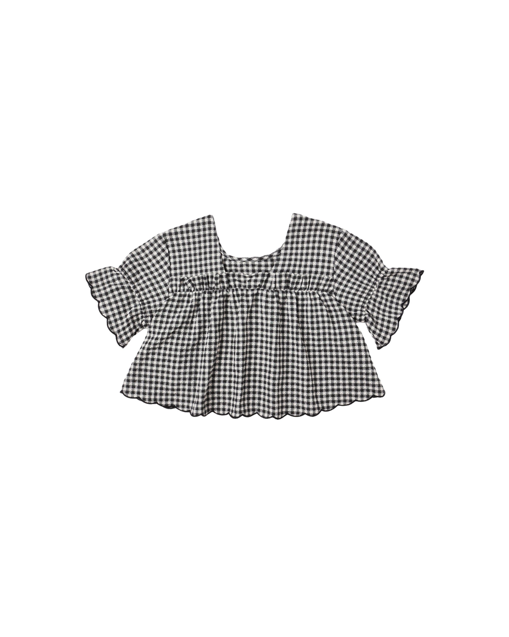 Francie Blouse || Black Gingham