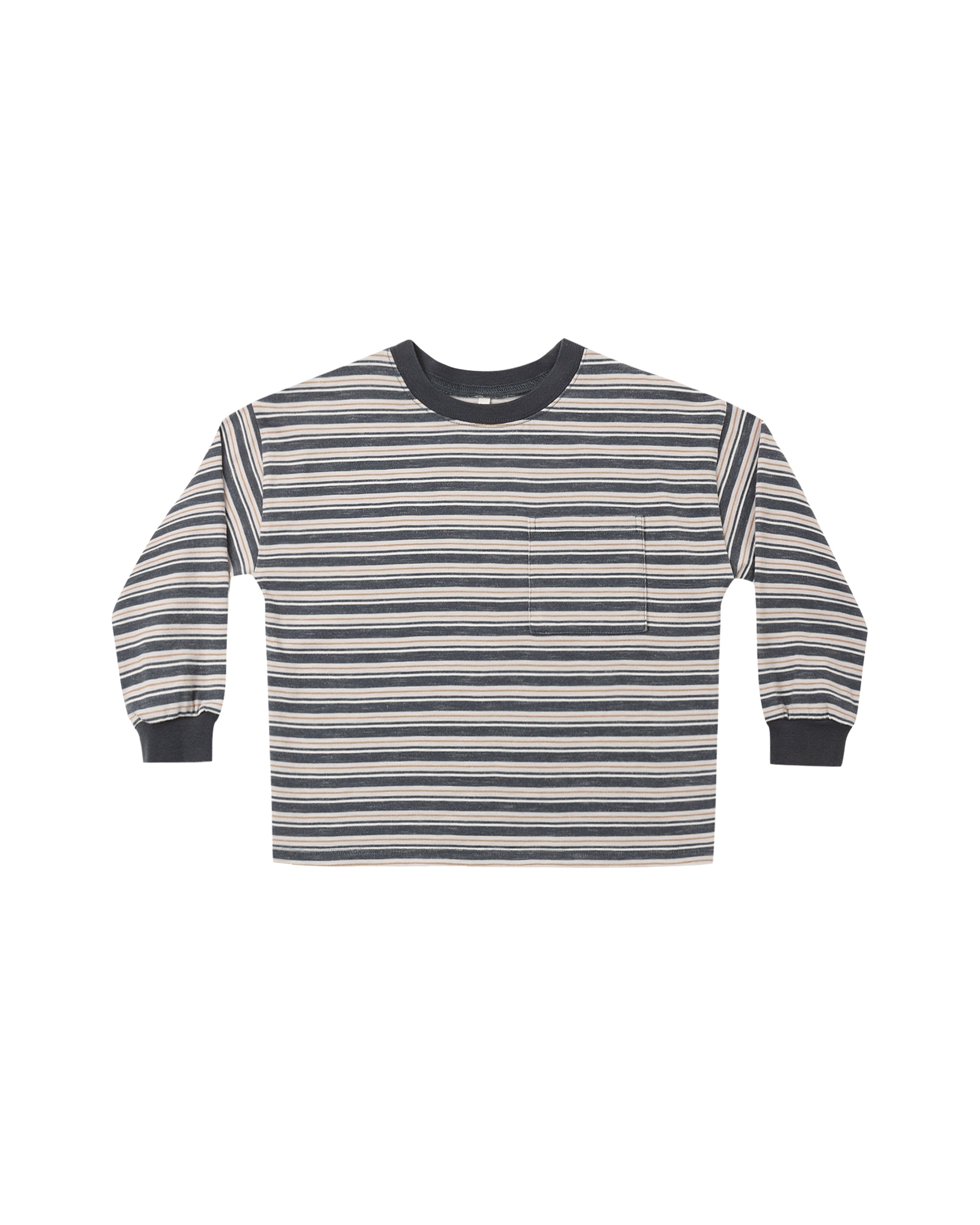 Relaxed Long Sleeve Tee Blue Stripe - Midnight