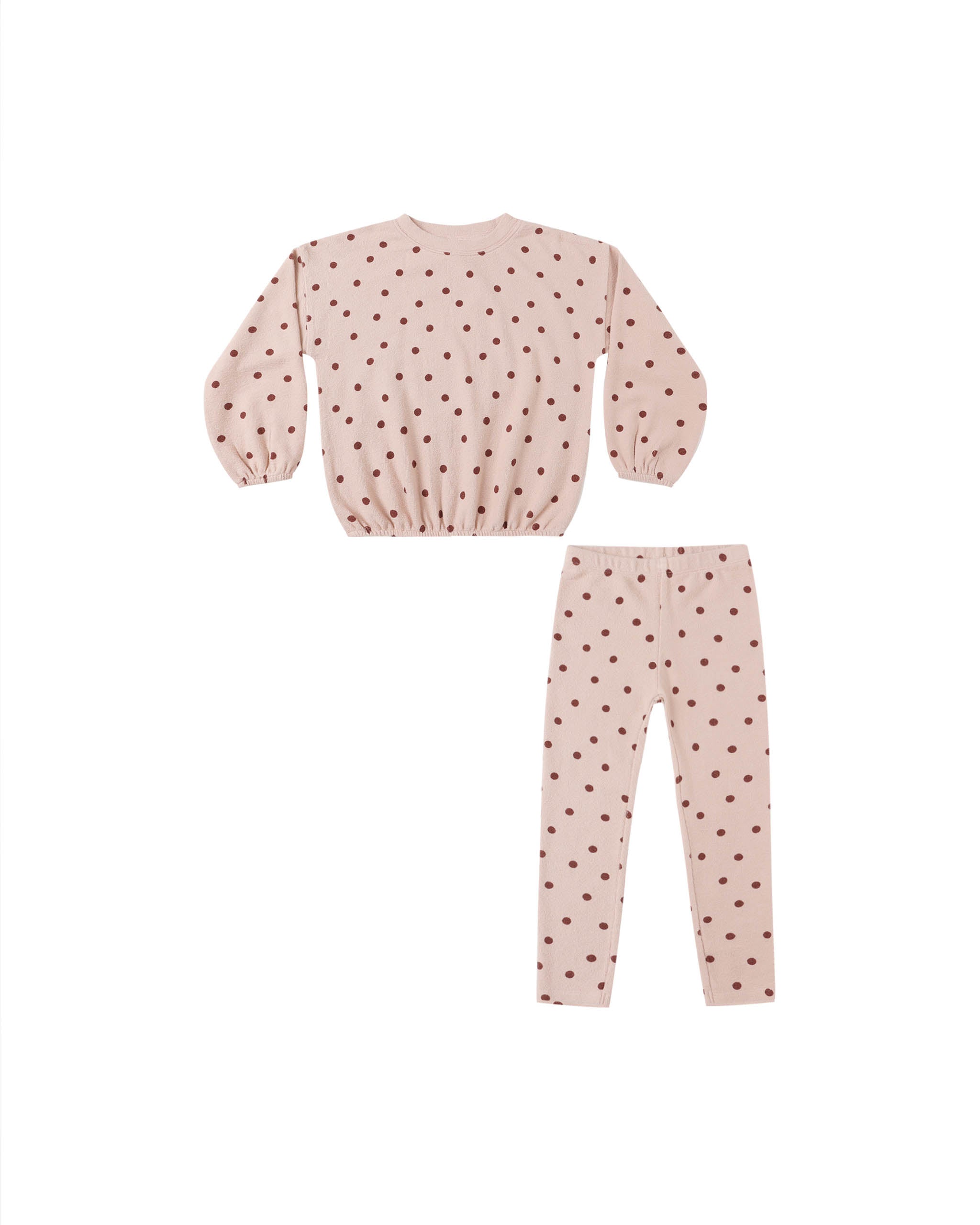 Spongey Knit Set || Polka Dot - Blush