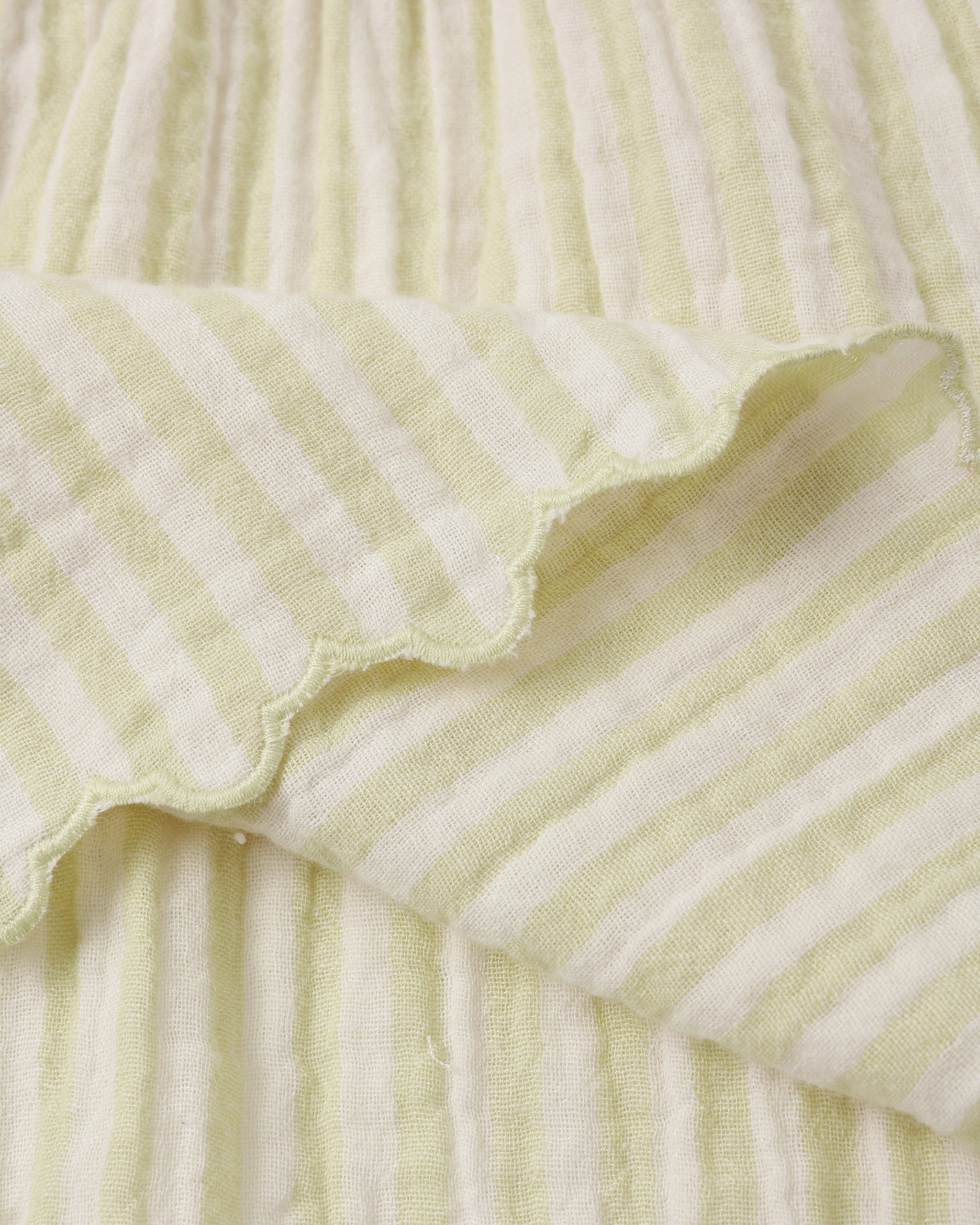 Smocked V Mini Skirt || Citron Stripe