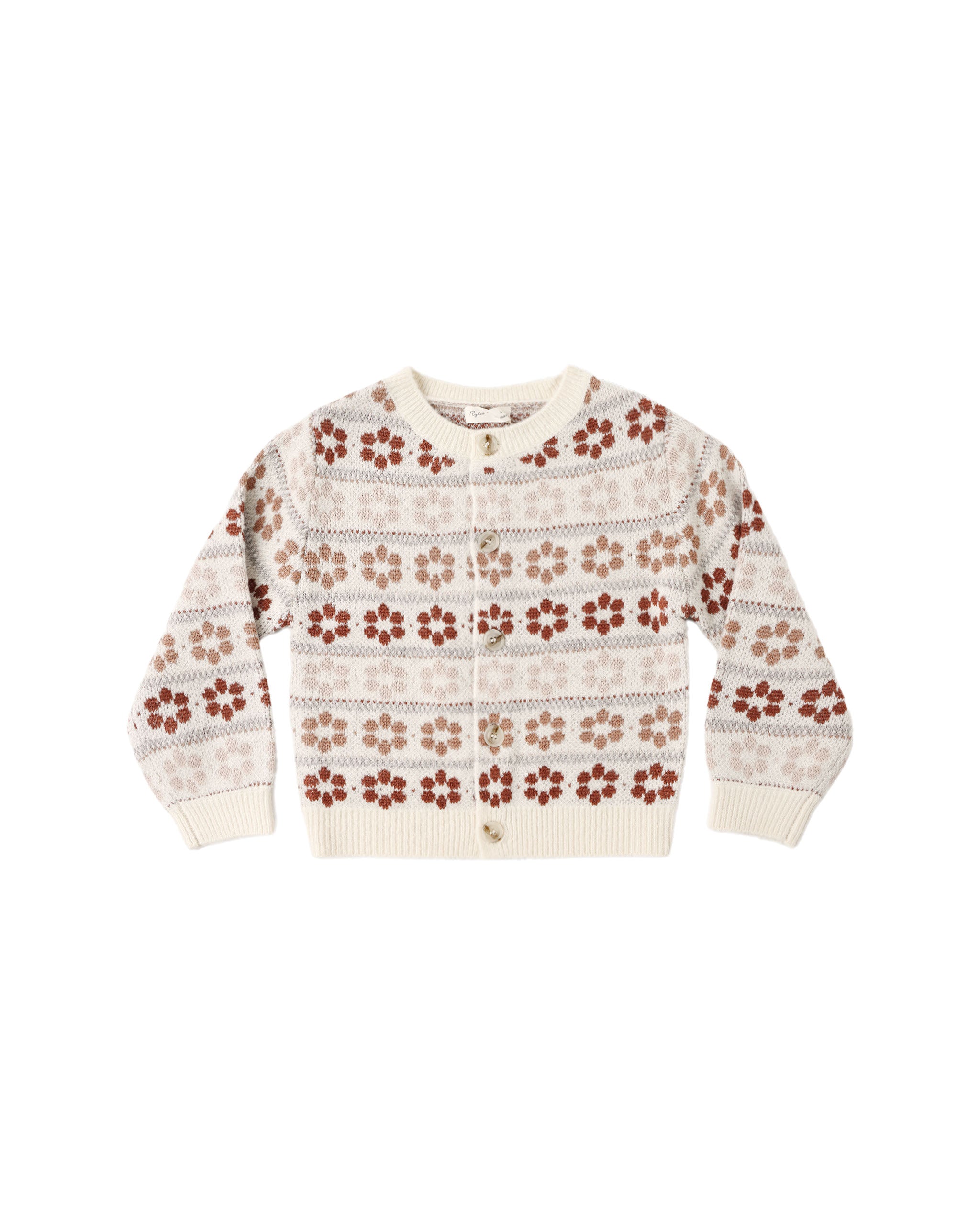 Cheyenne Cardigan - Flower Fair Isle Natural