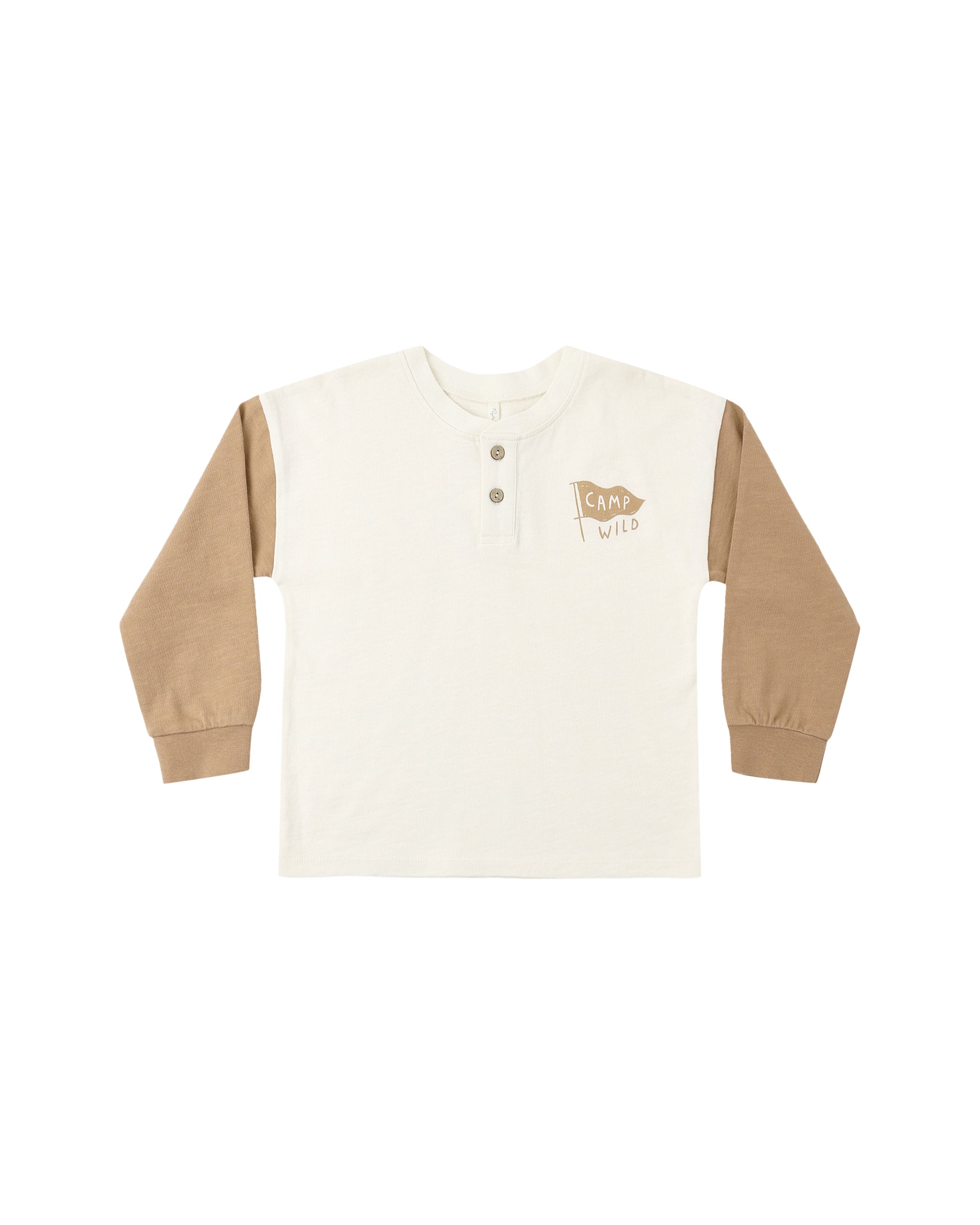Relaxed Long Sleeve Henley Camp Wild - Natural
