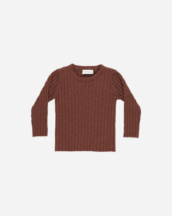 Long Sleeve Knit Top || Brick