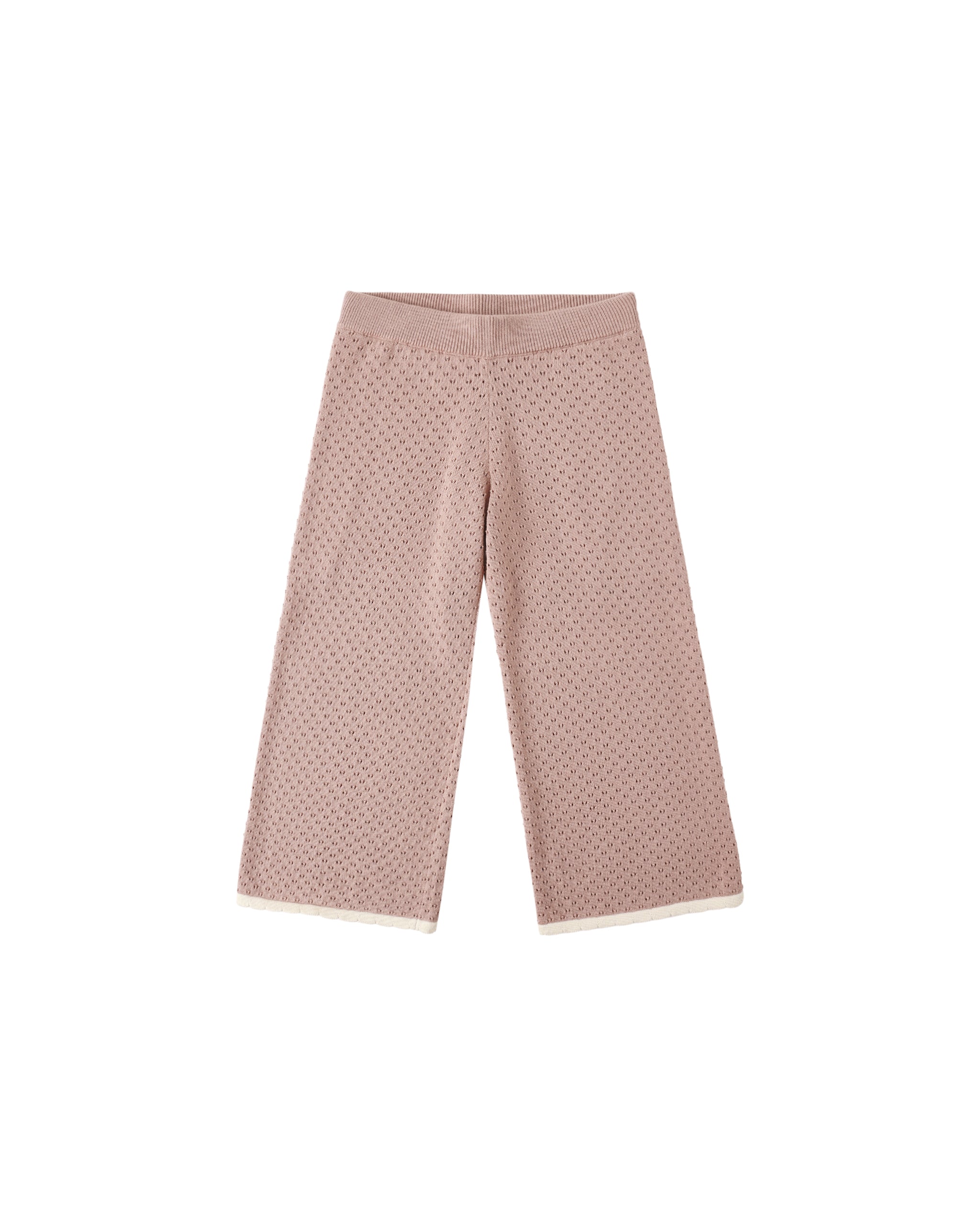 Pointelle Collared Top and Pant- Rosewood
