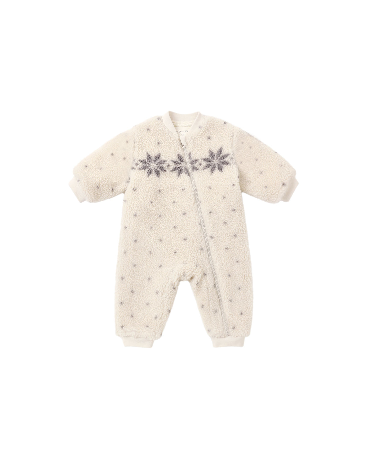 Shearling Baby Jumpsuit - Natural Fair Isle