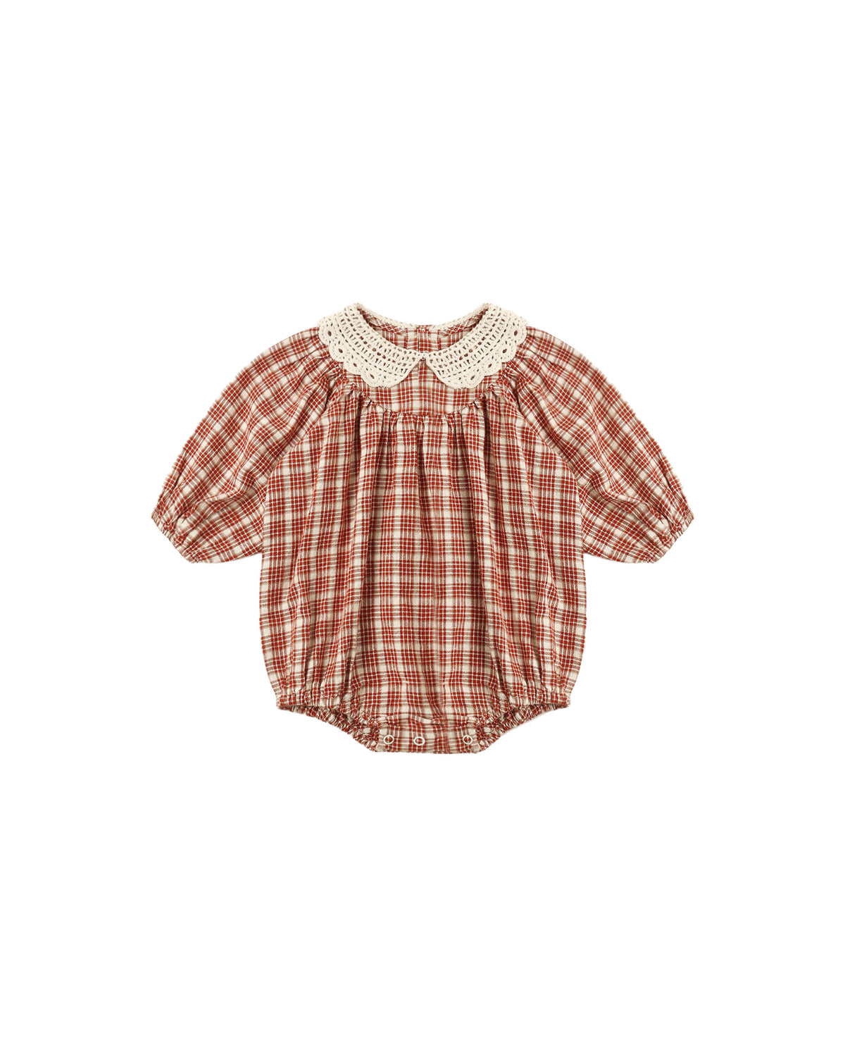 Heidi Romper - Vintage Plaid Ruby